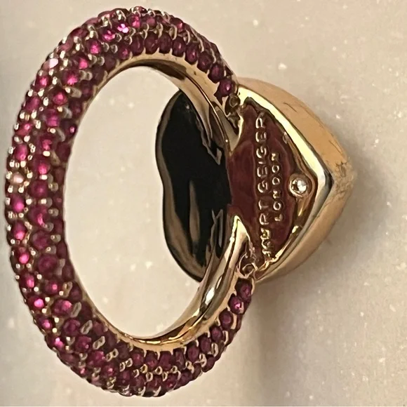 Kurt Geiger London Pink Heart Crystal Halo Ring -Sz. 7 - Excellent Condition - Picture 6 of 10